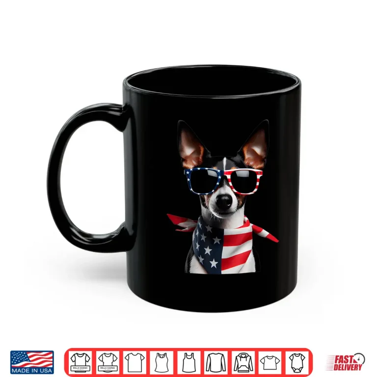 Mug Rat Terrier Dog 4th Of July American Independence Day Owner Shirt
