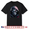 American Flag Skull Art Grim Reaper With Usa Flag Hood Shirt