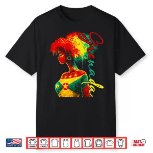 Grenada Flag Grenadian Girl Proud Pride Patriotic Womens Shirt