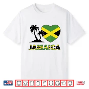 Jamaican Flag Heart Kids Jamaica Independence Day Boys Girls Shirt