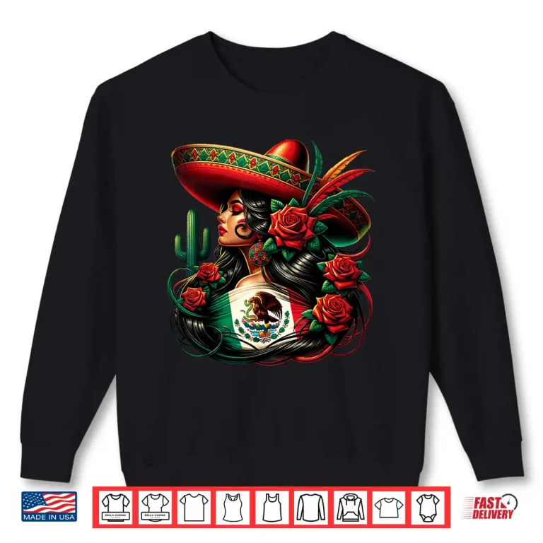 Sweatshirt Mexico Flag Mexican Hispanic Siesta Pride Viva Mexico Women Shirt