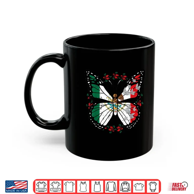 Mug Mexican Independence Day Butterfly Mexico Women Girls Kids Shirt