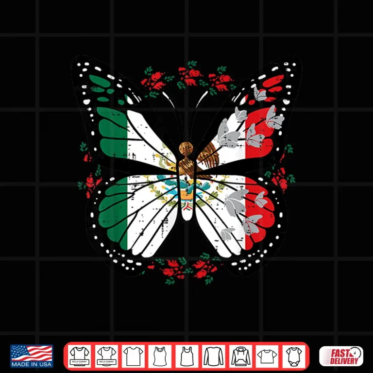 Design Mexican Independence Day Butterfly Mexico Women Girls Kids Shirt