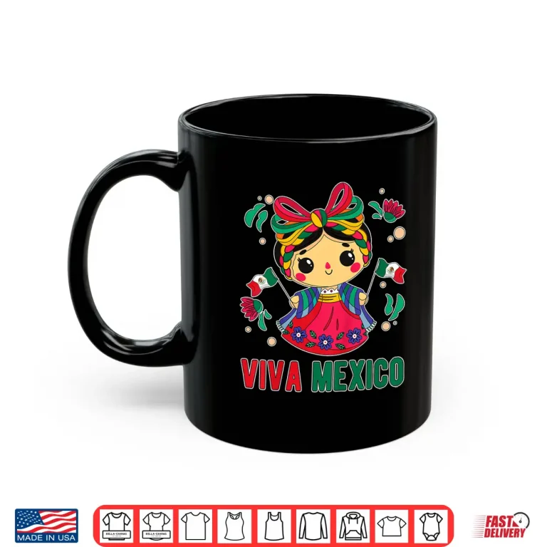 Mug Viva Mexico Toddler Girls Flores Mexican Independence Day Shirt