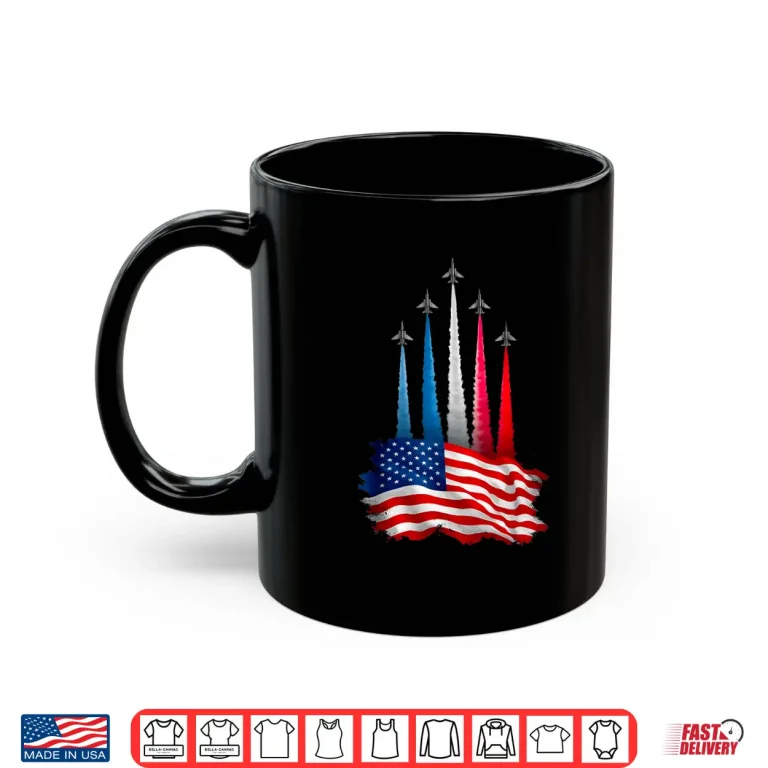 Mug Independence Day American Flag Jet Planes Red White Blue Shirt 1