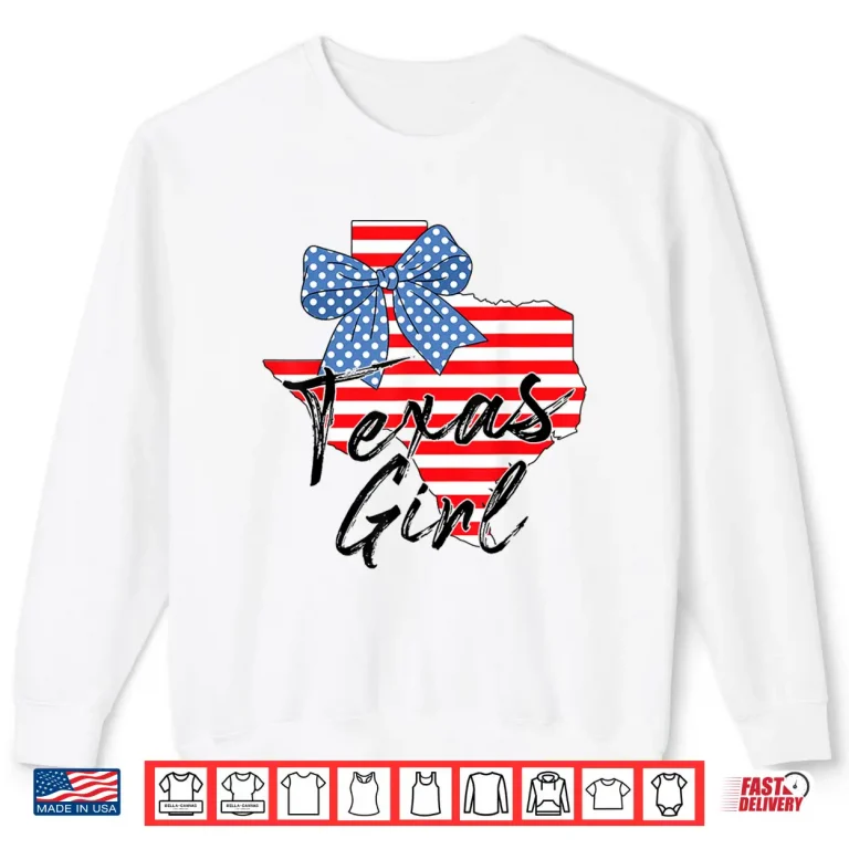 Sweatshirt Texas Girl Texas Independence Day Coquette Bow Texan Girls Shirt 1