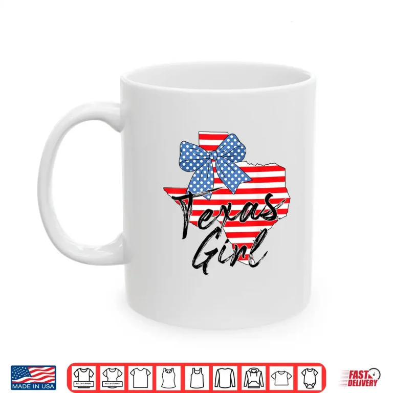 Mug Texas Girl Texas Independence Day Coquette Bow Texan Girls Shirt 1