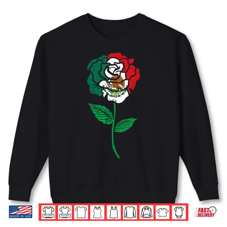 Sweatshirt Mexico Flag Rose Mexican Independence Day Women Girls Kids Shirt