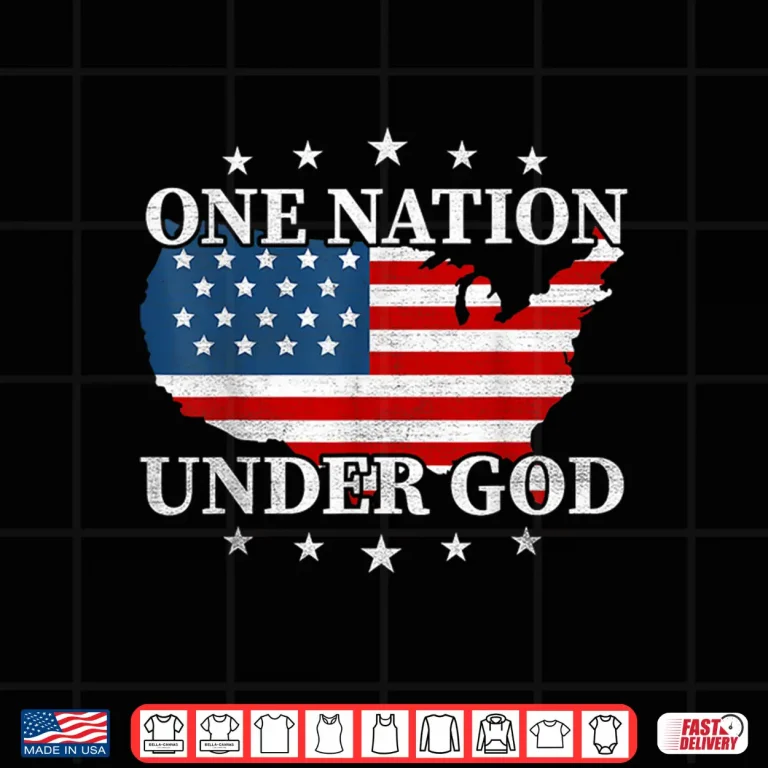 Design One Nation Under God US Flag Patriotic American 4th Of July Shirt