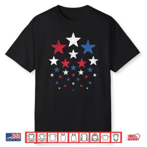 Usa American Flag Patriotic Red White Blue Stars 4Th Of July Shirt