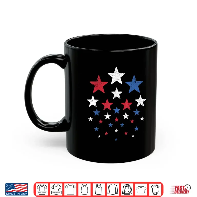 Mug USA American Flag Patriotic Red White Blue Stars 4th of July Shirt