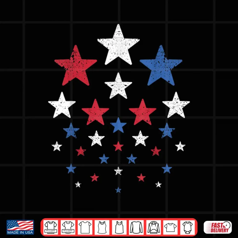 Design USA American Flag Patriotic Red White Blue Stars 4th of July Shirt