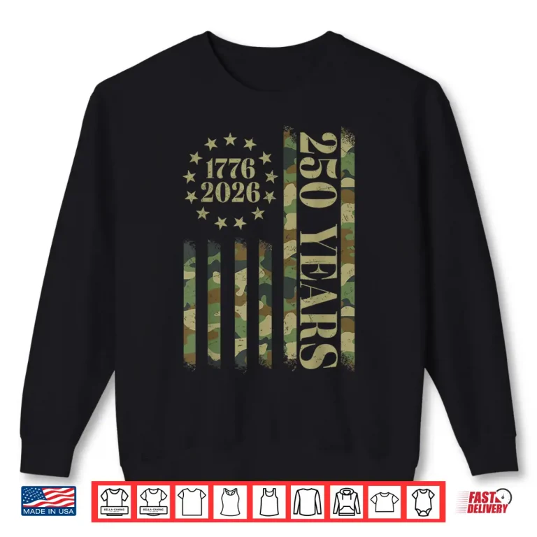 Sweatshirt 250 Years Anniversary 250th Independence Day Camo US Flag Shirt