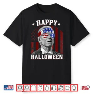 Black-T-Shirt-Funny Biden 4Th Of July Happy Halloween American Us Flag Shirt