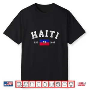 Black-T-Shirt-Haiti Est. 1804 Haitian Flag Independence Day Women Kids Men Shirt
