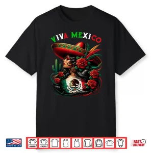 Black-T-Shirt-Mexico Girl Mexico Flag Mexico Pride Viva Mexico Shirt