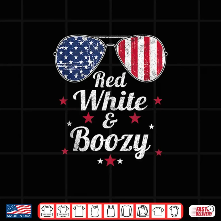 Design Funny 4th Of July Red White and Boozy Cute Independence Day Shirt