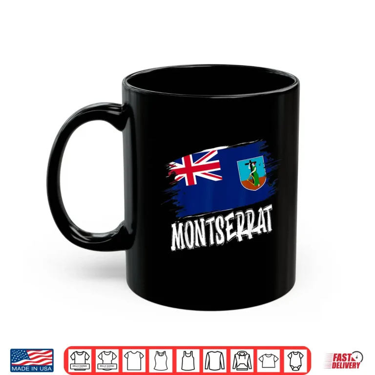 Mug Patriotic Retro Montserratian Flag Montserrat Shirt