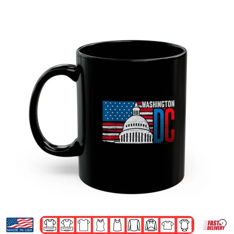 Mug Washington DC Capitol Hill American Flag USA Pride Souvenir Shirt