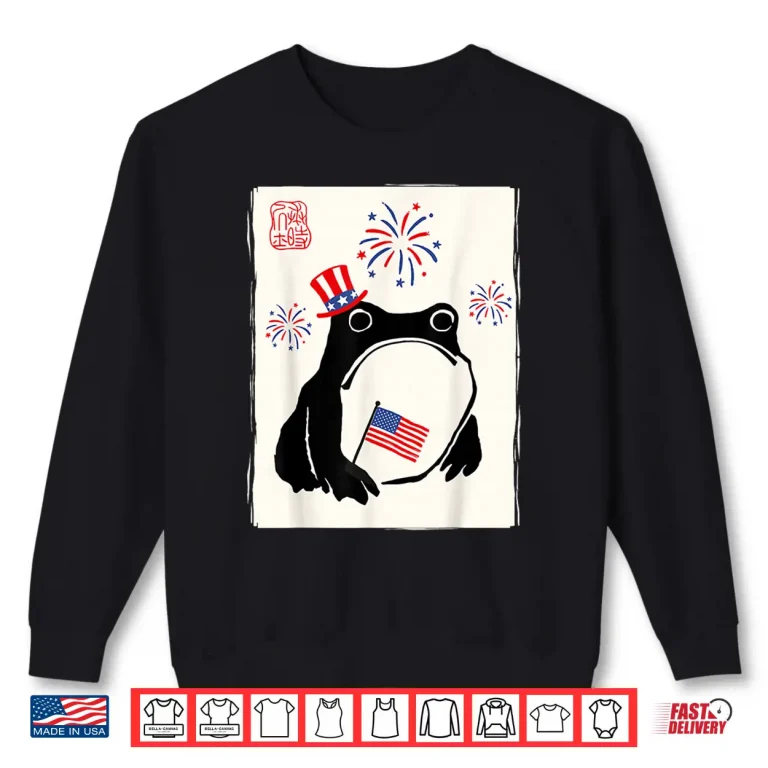 Sweatshirt 4th of July USA Grumpy Frog Independence Day Funny Patriotic Shirt