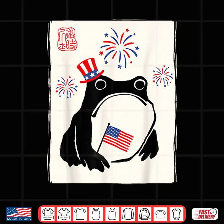 Design 4th of July USA Grumpy Frog Independence Day Funny Patriotic Shirt
