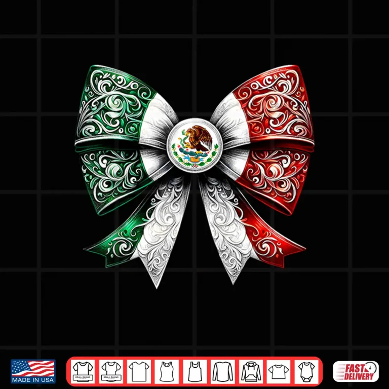 Design Coquette Ribbon Bow Mexican Flag Festive Latino Pride Shirt