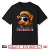 Funny Pig American Flag Farmer Independence Day 4Th Of July Shirt