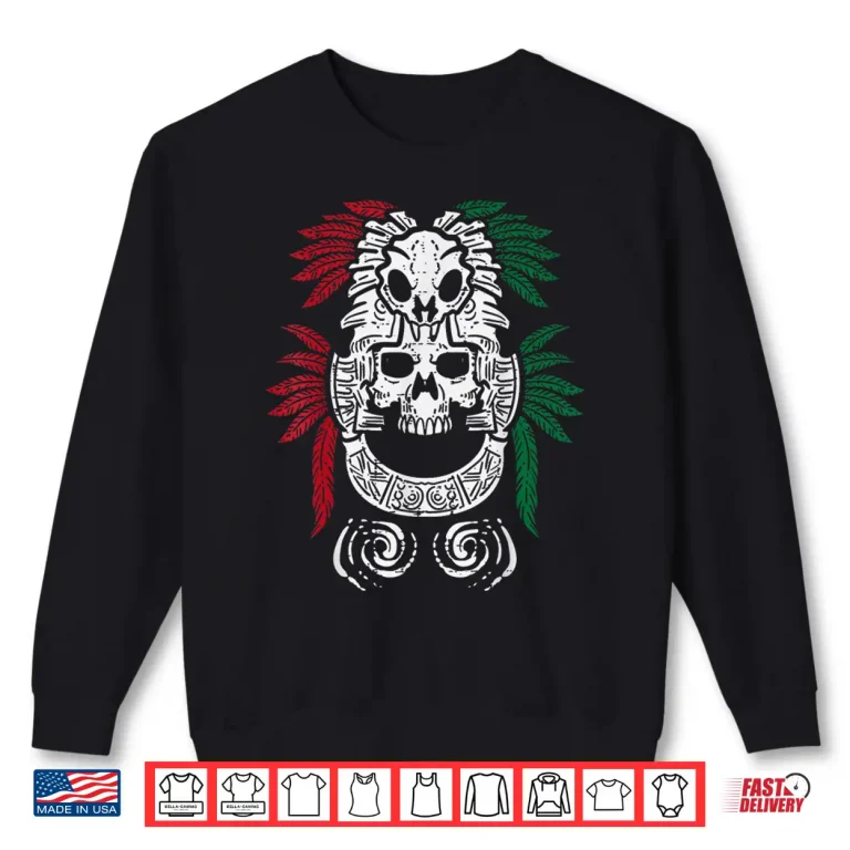 Sweatshirt Mexican Independence Day Aztec Skull Mexico Men Women Kids Shirt