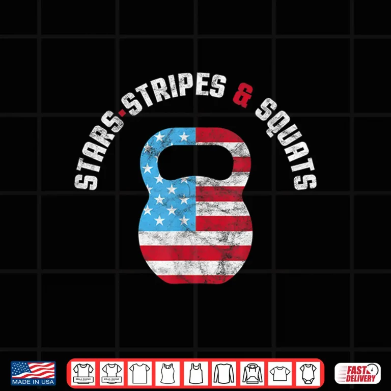 Design Stars stripes and squad Workout Gym USA Flag 4th July Shirt