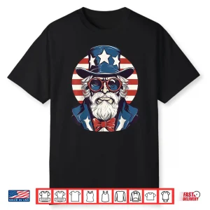 Uncle Sam With Patriotic Usa Flag American Independence Day Shirt