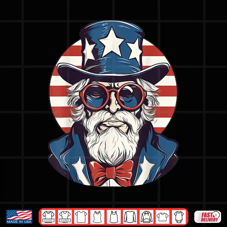 Design Uncle Sam with Patriotic USA Flag American Independence Day Shirt