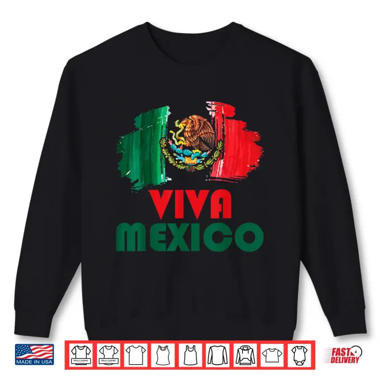 Sweatshirt Viva Mexico Flag Kids Toddler Mexican independence day White Shirt