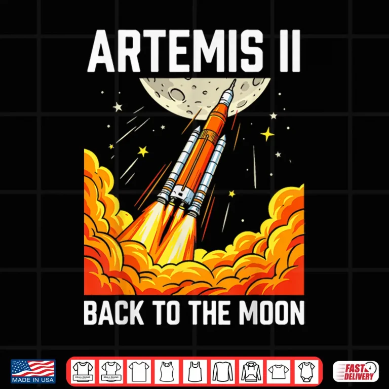 Design Artemis Back To The Moon Rocket Launch Space Shirt