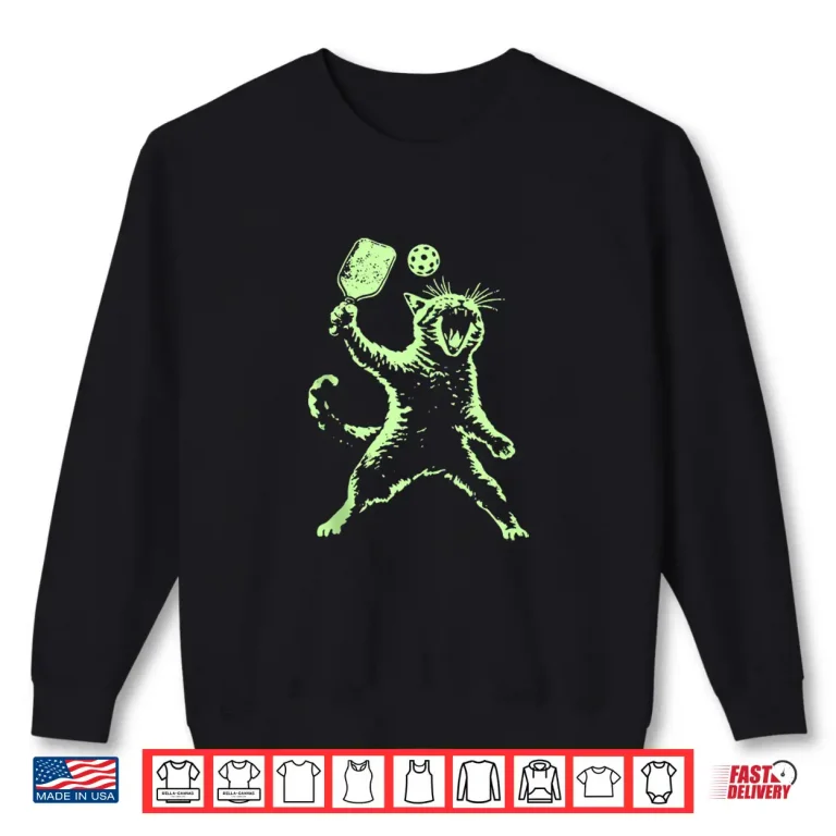 Sweatshirt Cat Pickleball Professional Minimalist Modern Graphic Shirt