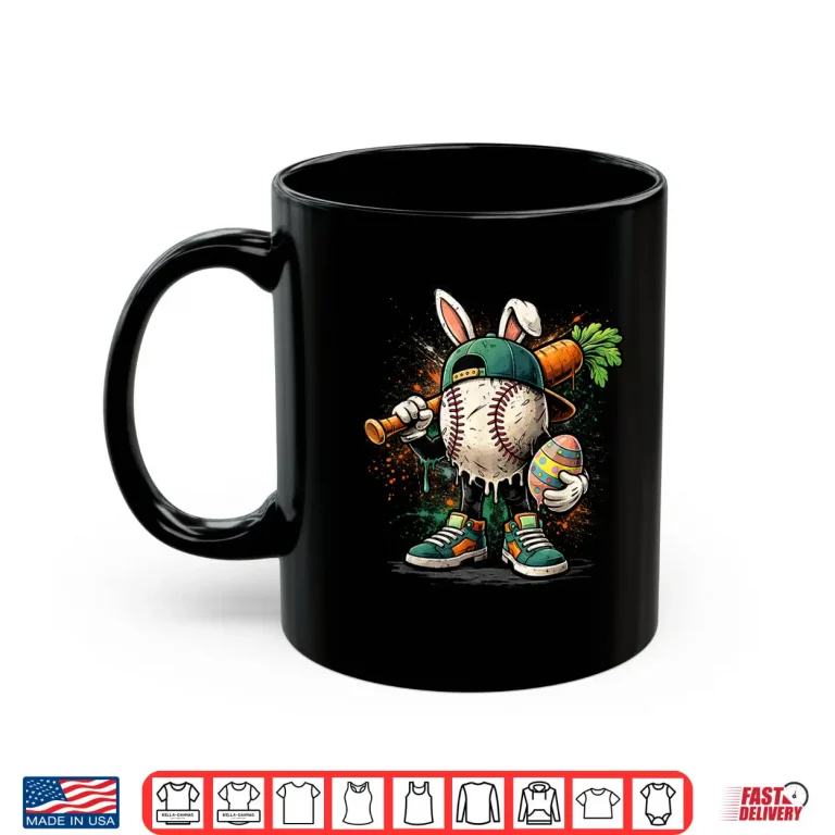 Mug Baseball Drip Boys Easter Bunny Baseball Shirt