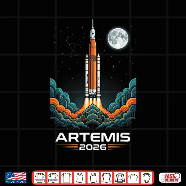 Design Artemis Two Twenty Twenty Six Rocket Launch Mission To Moon Shirt