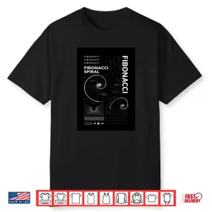 Fibonacci Spiral Golden Ratio Pattern Design Shirt