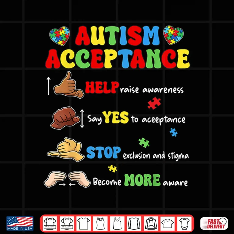 Design Autism Awareness Acceptance Hand Sign Language SPED Teacher Shirt