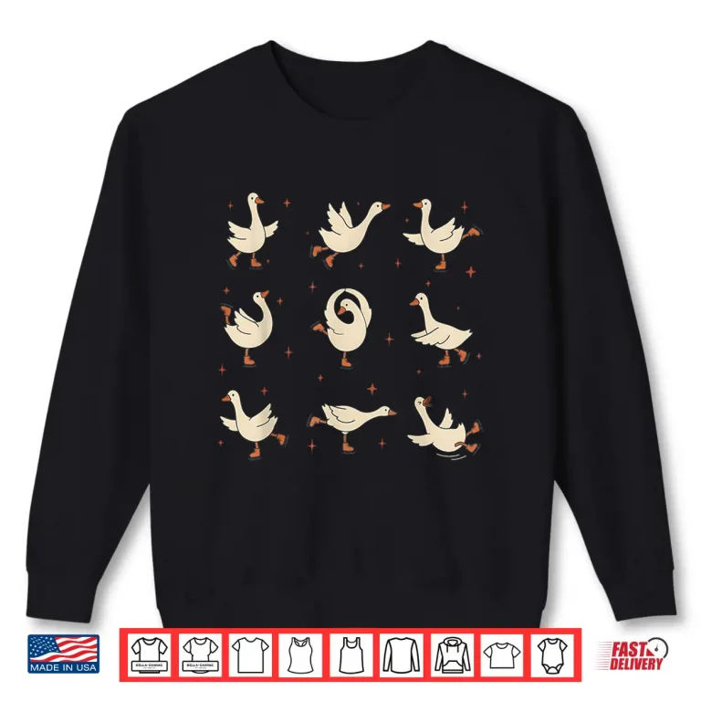 Sweatshirt Cute Skating Silly Goose Skater Figure Skating Sport Lover Shirt