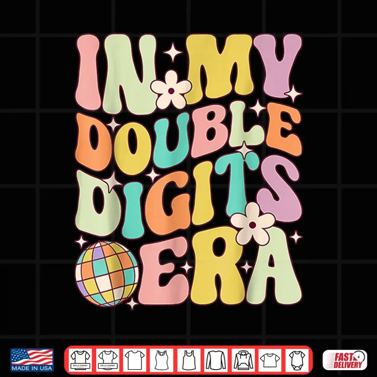 Design In My Double Digits Era Retro 10 Year Old 10th Birthday Shirt