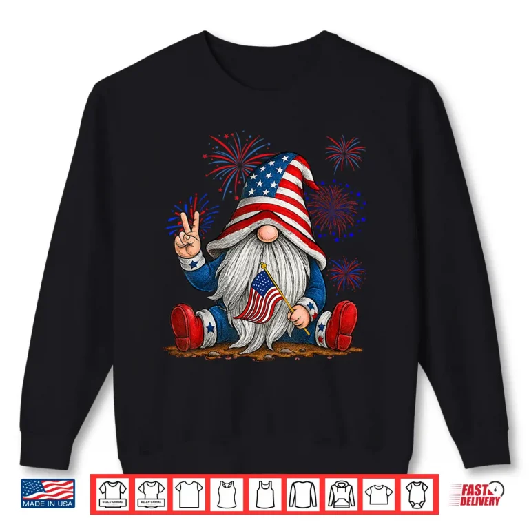 Sweatshirt Patriotic Gnomes 4th Of July Funny Gnome USA American Flag Shirt 1