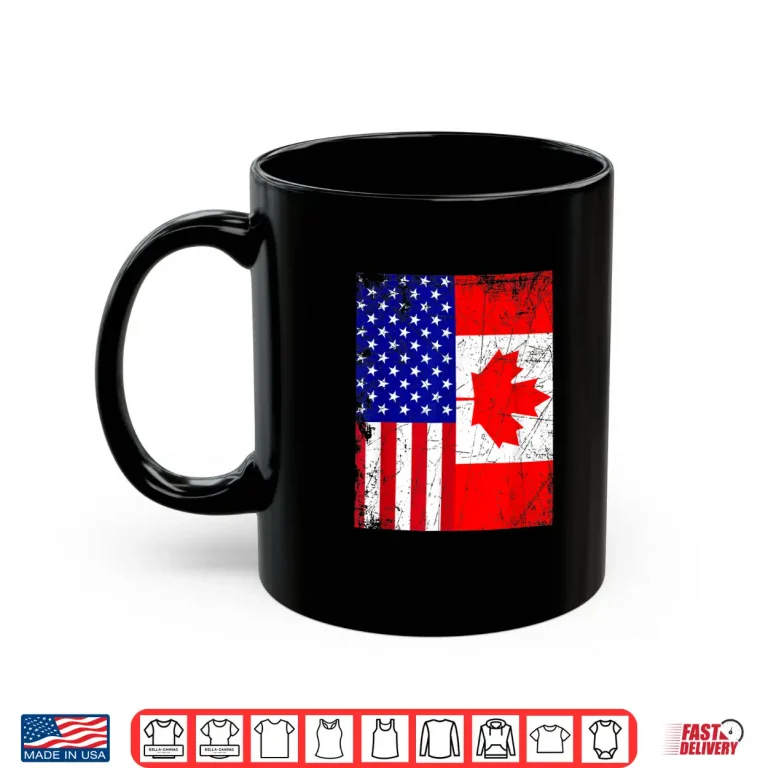 Mug Canadian American Shirt USA Canada Flag 4th of July Tshirt