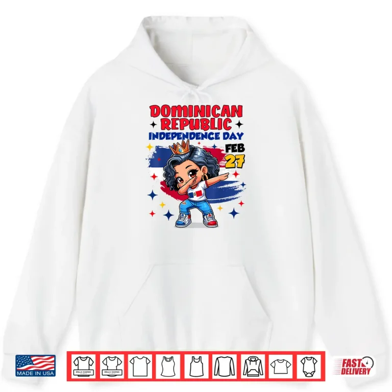 Hoodie Dominican Republic Flag Pride Independence Day Girls Kids Shirt