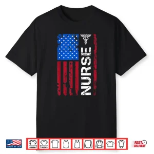 Patriotic Nurse 4Th Of July American Flag Independence Day Shirt