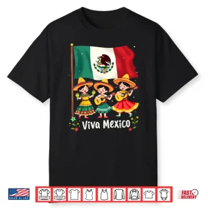 Viva Mexico Mexican Independence Day Guitar Girls Mexico Shirt
