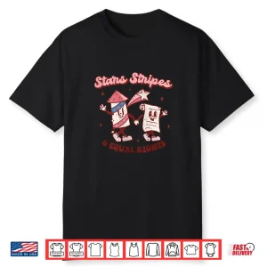 Womens Stars Stripes & Equal Rights 4Th Of July Retro Groovy Women Shirt