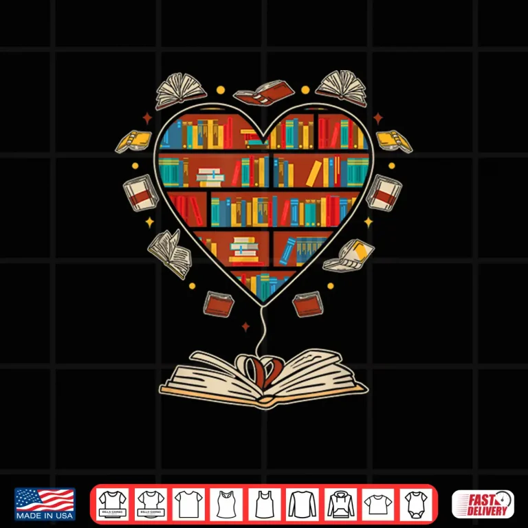 Design Heart Shape Librarian Themed Book Club Reading Book Lovers Shirt