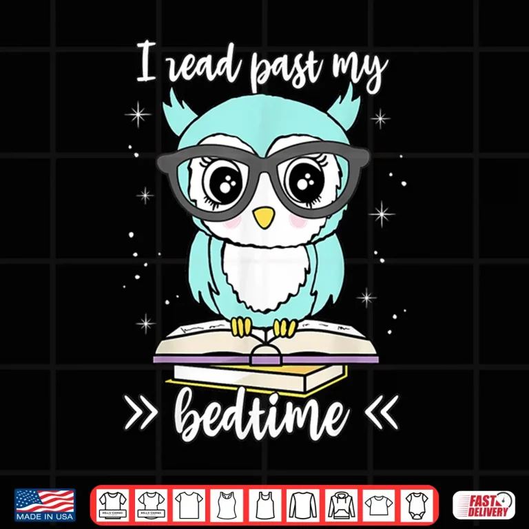 Design I Read Past My Bedtime Cute Reading Owl Pajama Shirt