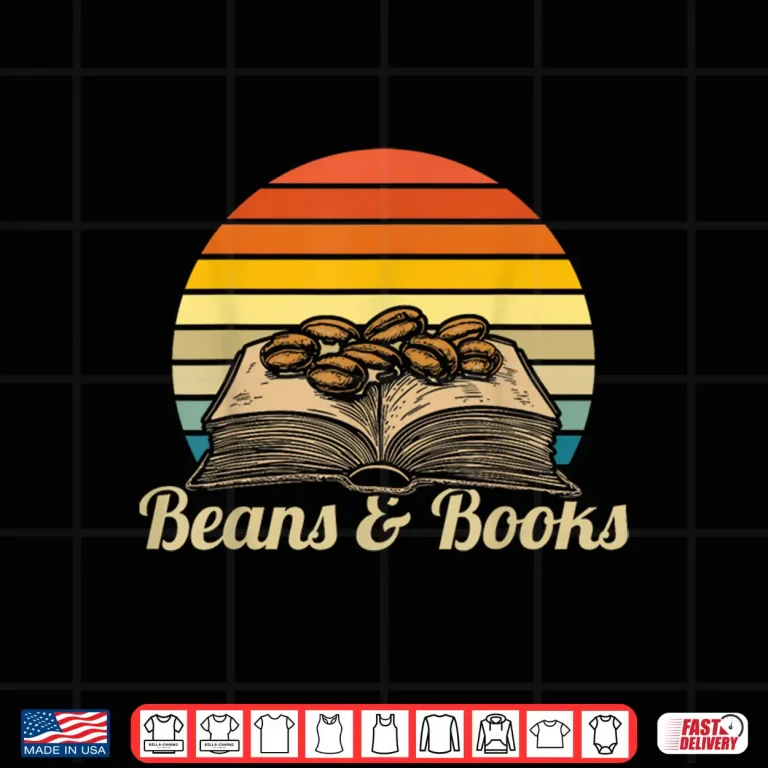 Design Coffee Beans Books Retro Bookworm Librarian Shirt