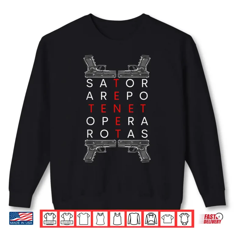 Sweatshirt Tenet Square Pistols Sentence Palindrome I Movie Sign Poster Shirt